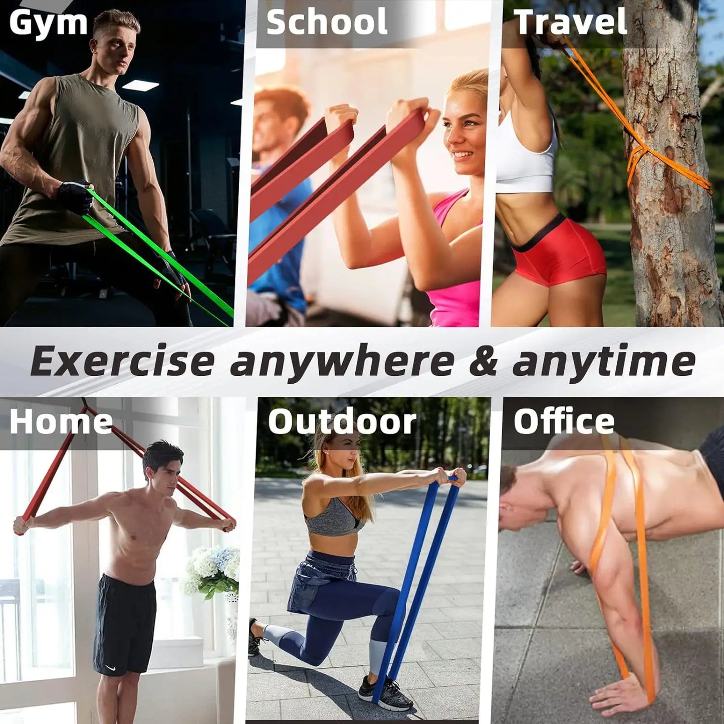 5~230lbs Handy Gym Resistance Bands Pull-up Elastic Band Yoga Extension Resistance Bands Set Agility Training Fitness Equipment