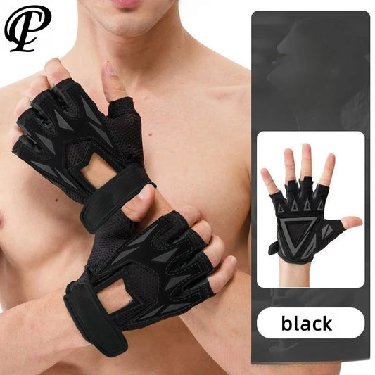 Motorbike Gym Gloves Fitness Weight Lifting Body Building Anti-Slip Training Sports 장갑 Hollow Out Breathable Adjustable Guants